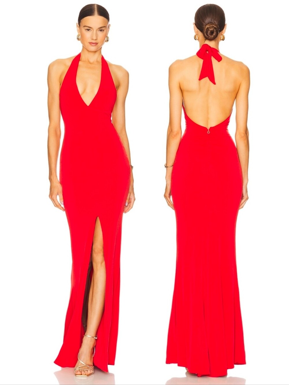 Nookie Illegal Halter Gown Dress in Red S *read